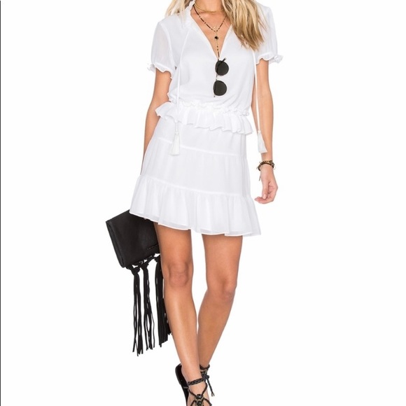 Tularosa Dresses & Skirts - Tularosa Colleen Tiered Dress White Ruffle S
